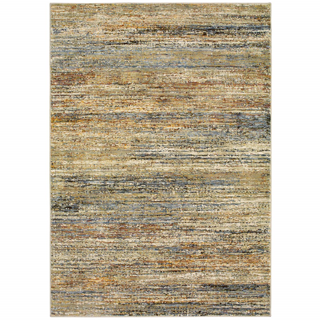 3'X5' Gold And Green Abstract Area Rug-383702-1