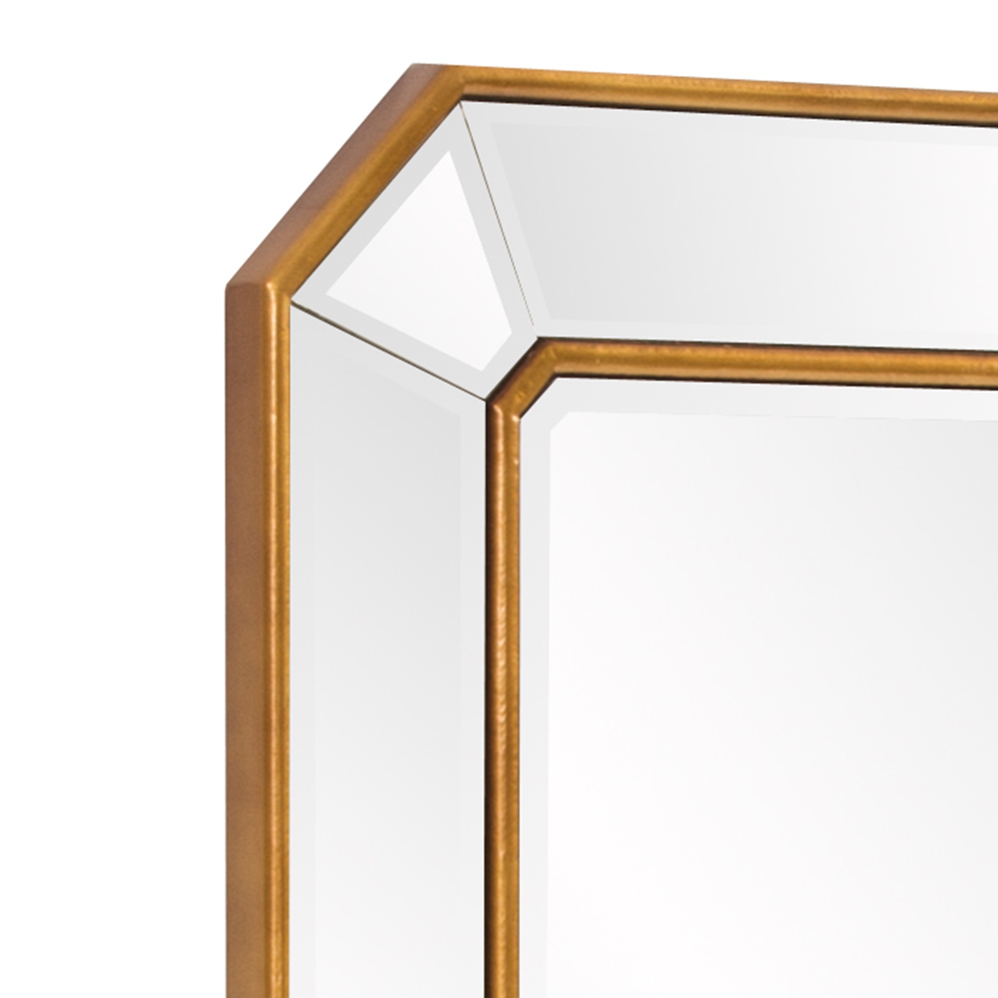 Recatngle Gold Leaf Mirror with Angled Corners Frame