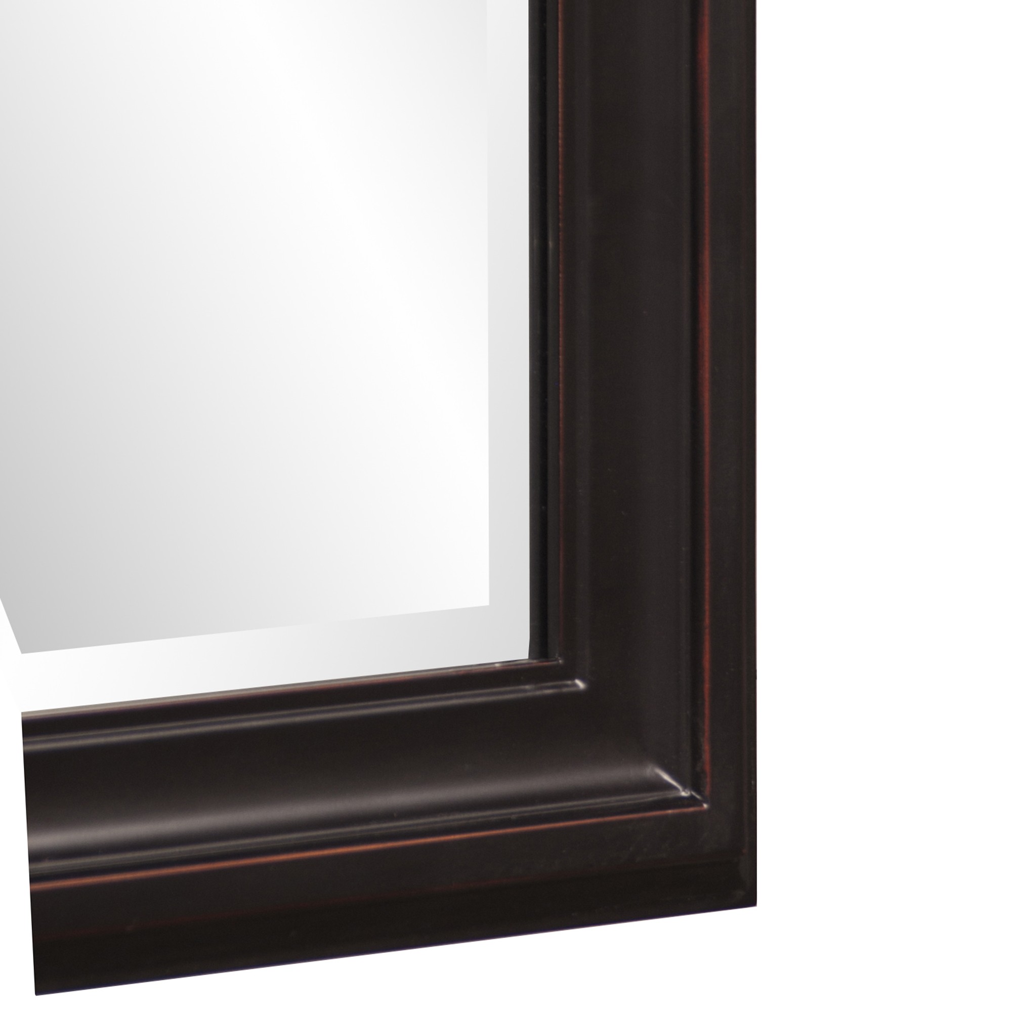 Rectangle Oil Rubbed Bronze Finish Mirror with Wooden Bronze Frame