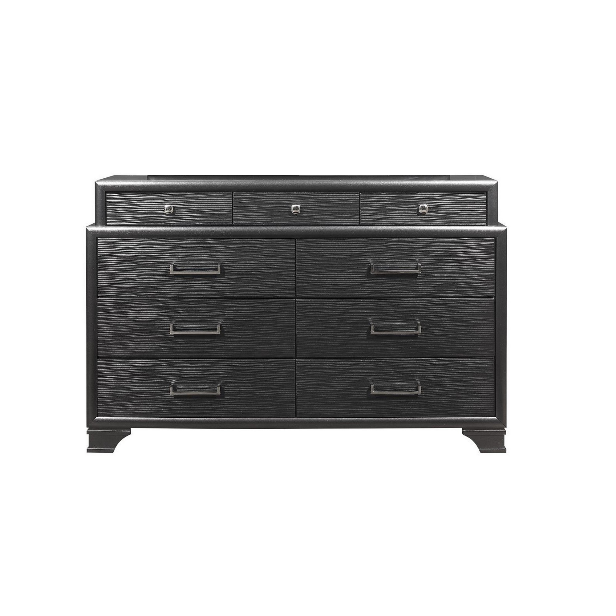 59" Gray Solid Wood Nine Drawer Double Dresser-384059-1