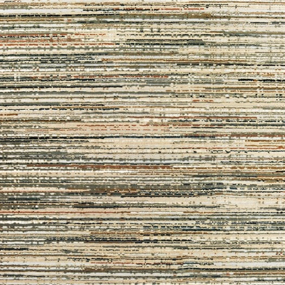 5" X 8" Ivory Sage Abtract Lines Indoor Area Rug