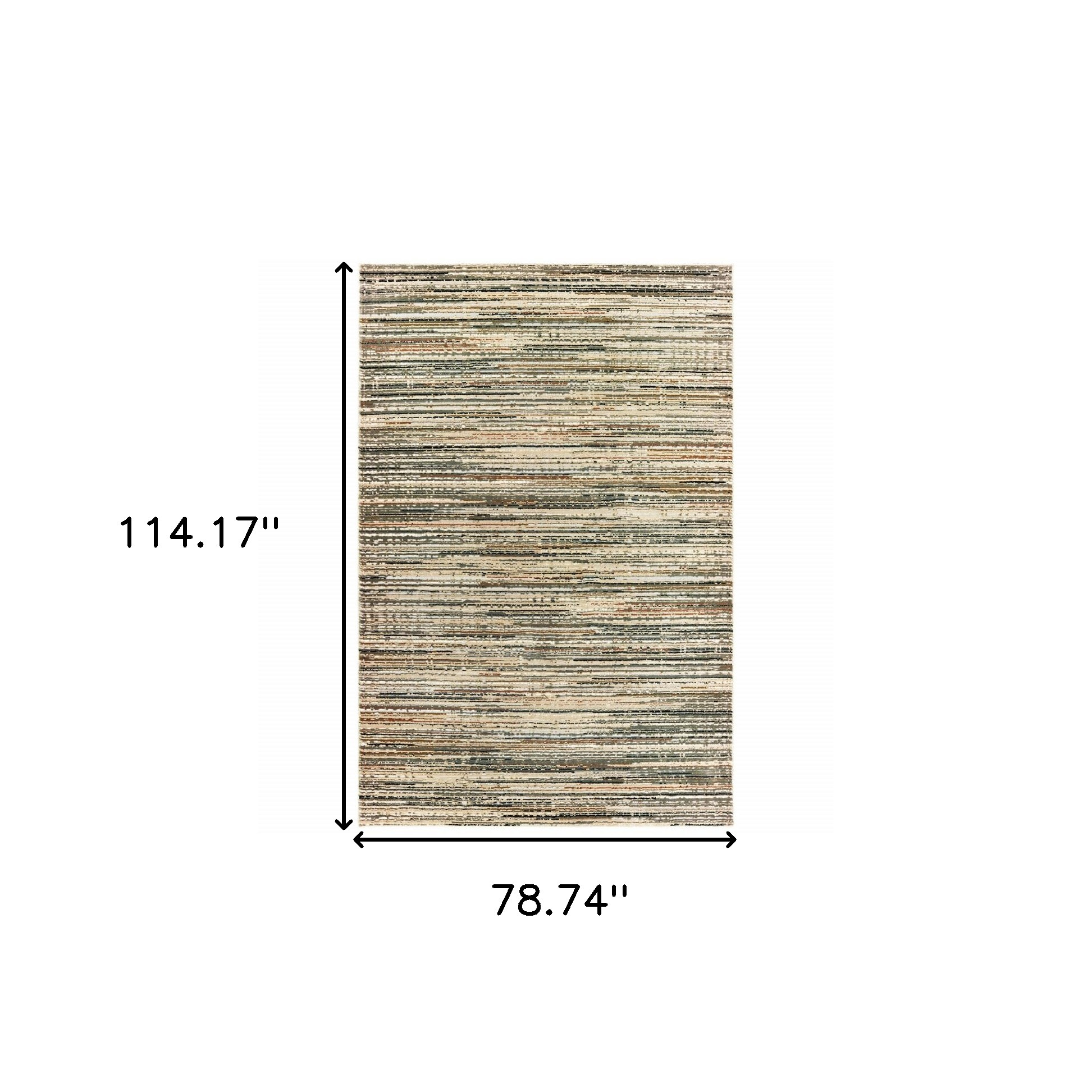 6" X 9" Ivory Sage Abtract Lines Indoor Area Rug