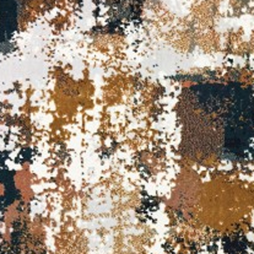 5" X 8" Ivory Gray Abstract Sectors Indoor Area Rug
