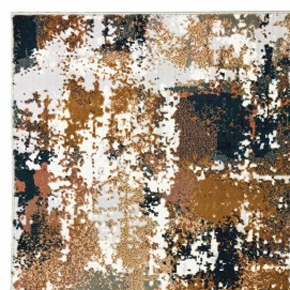 6" X 9" Ivory Gray Abstract Sectors Indoor Area Rug