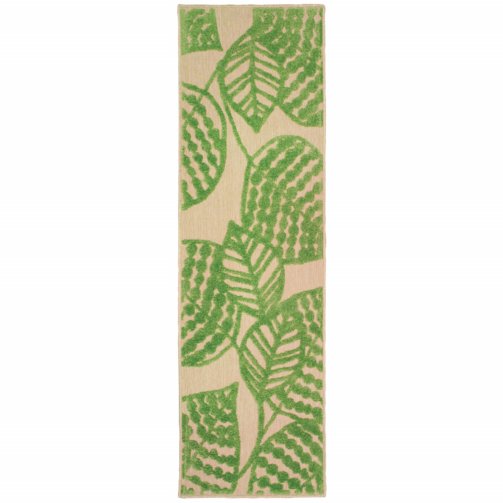 Green Floral Indoor Outdoor Area Rug-384342-1