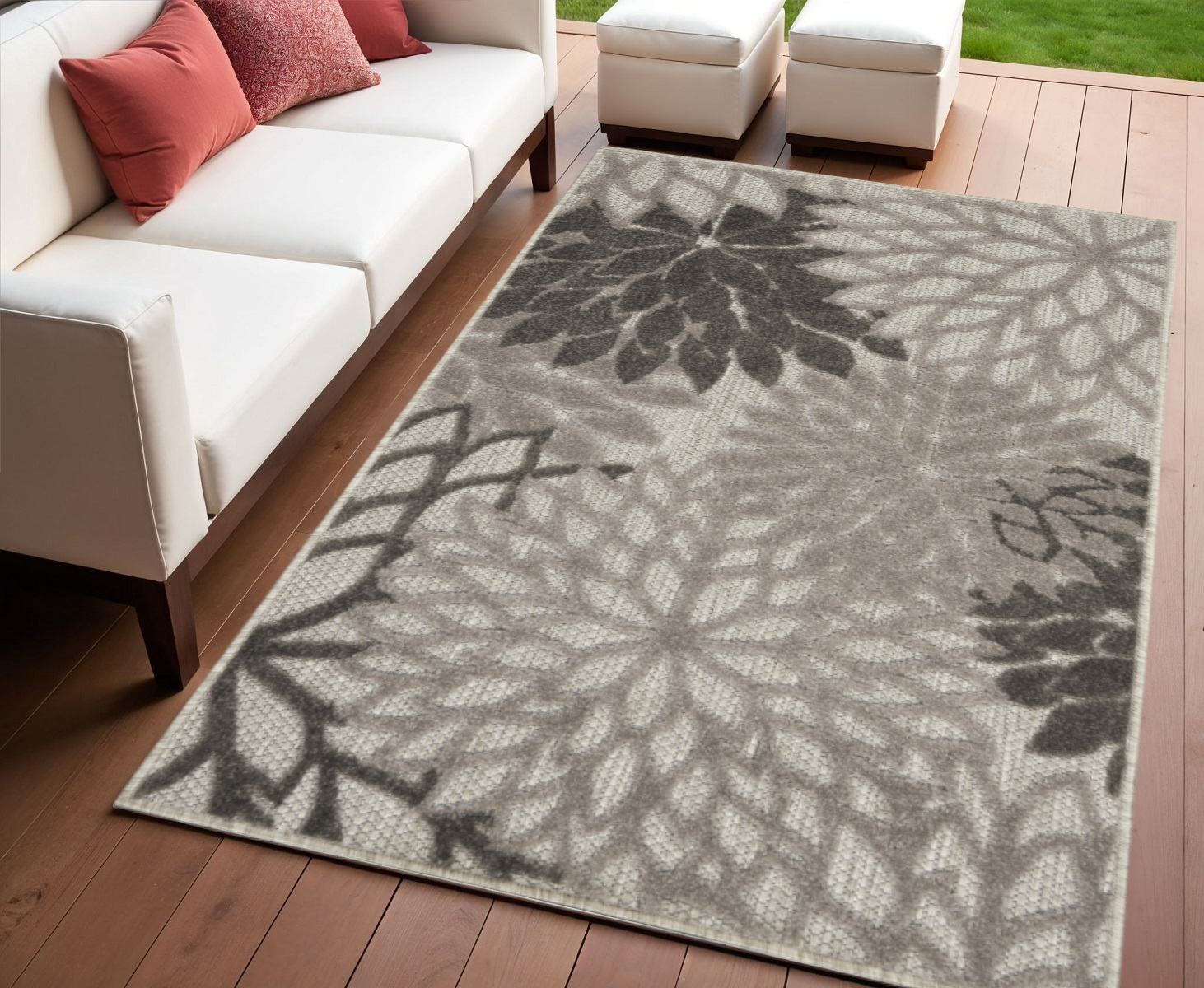 4' X 6' Gray Indoor Outdoor Area Rug-384696-1