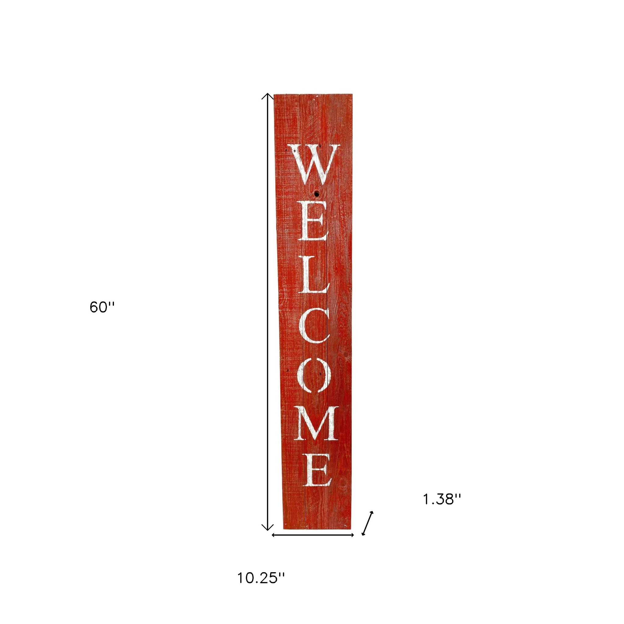 Rustic Red and White Front Porch Welcome Sign