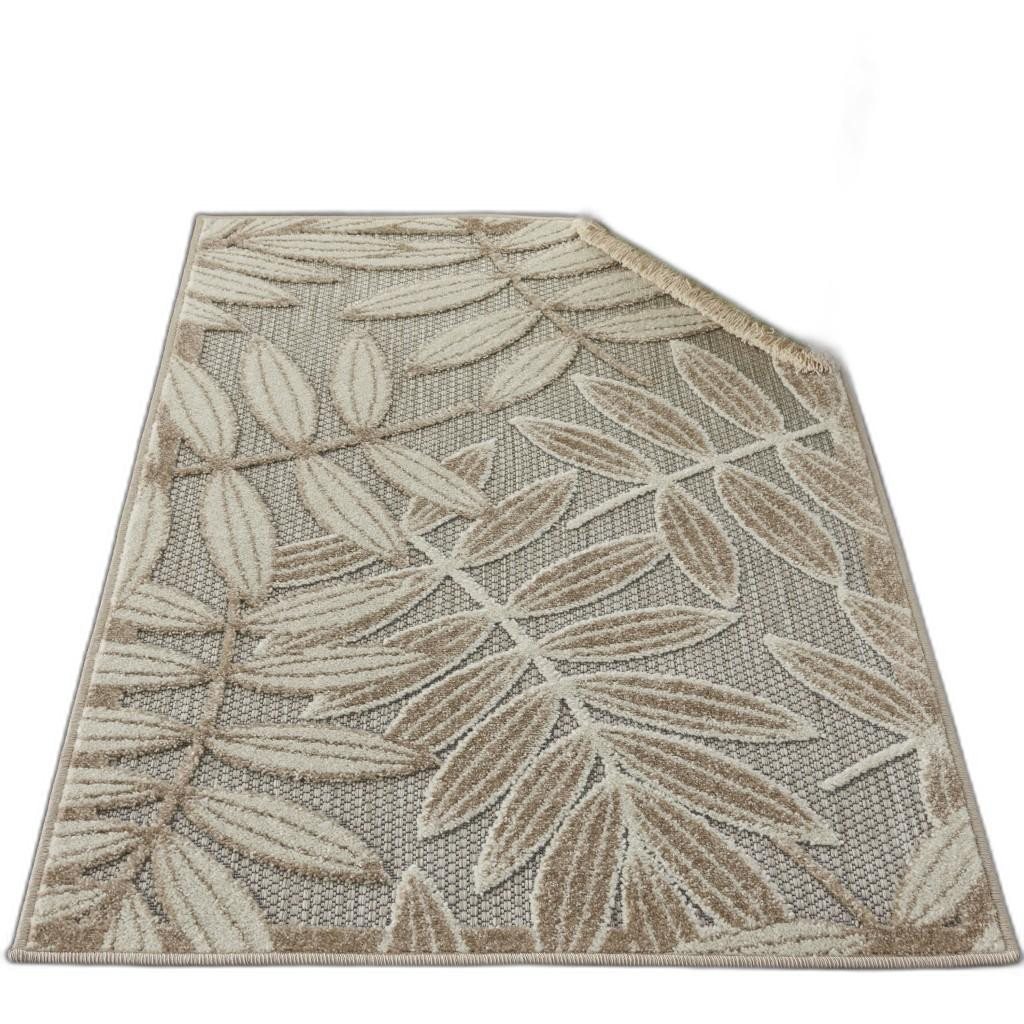 3' X 4' Gray And Ivory Floral Indoor Outdoor Area Rug-384953-1