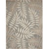 5' X 8' Gray And Ivory Floral Indoor Outdoor Area Rug-384956-1
