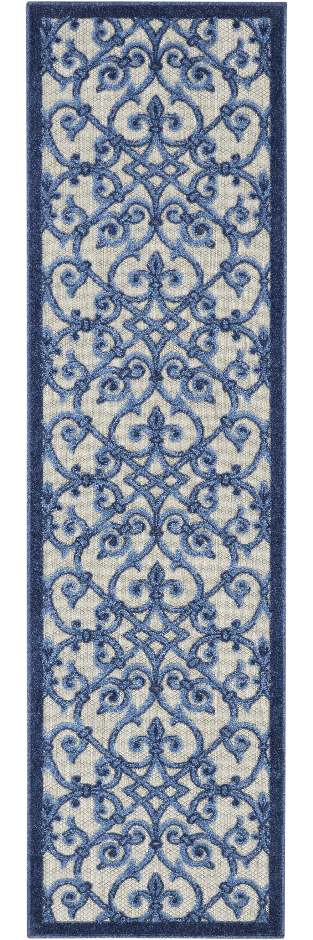 6' Blue And Gray Indoor Outdoor Area Rug-385003-1