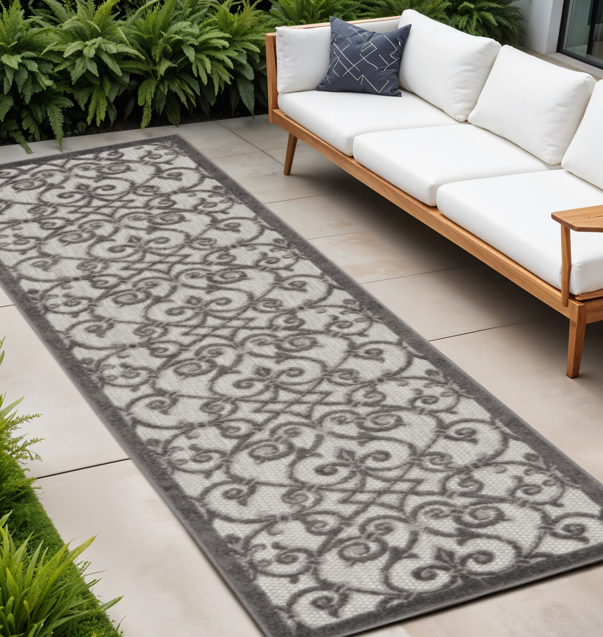 10' Gray Indoor Outdoor Area Rug-385012-1