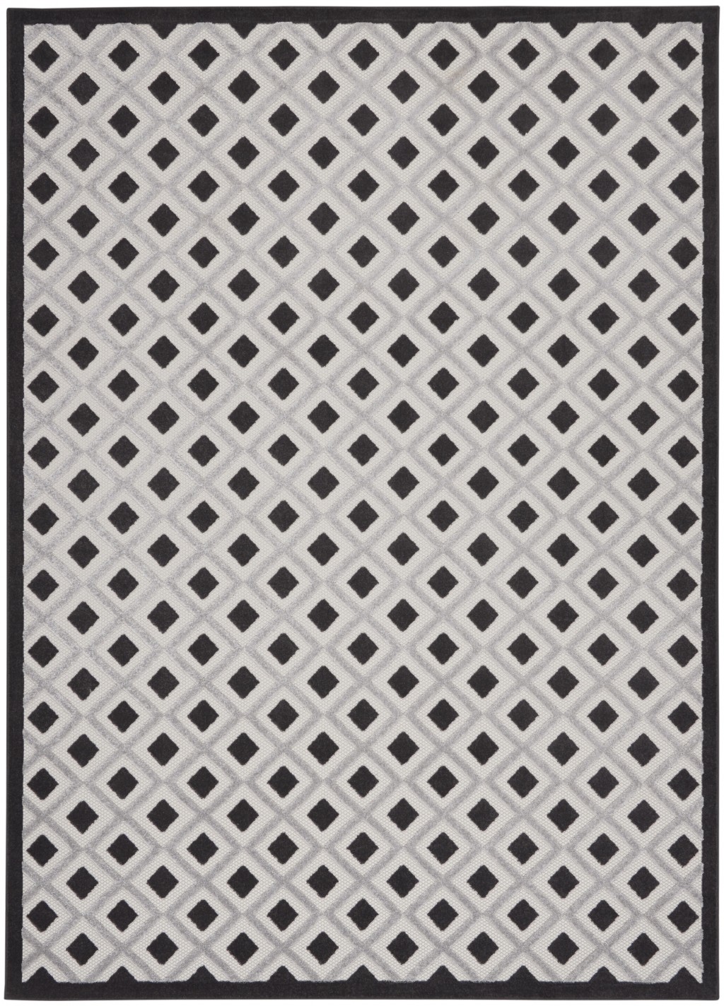 7' X 10' Black And White Geometric Indoor Outdoor Area Rug-385143-1