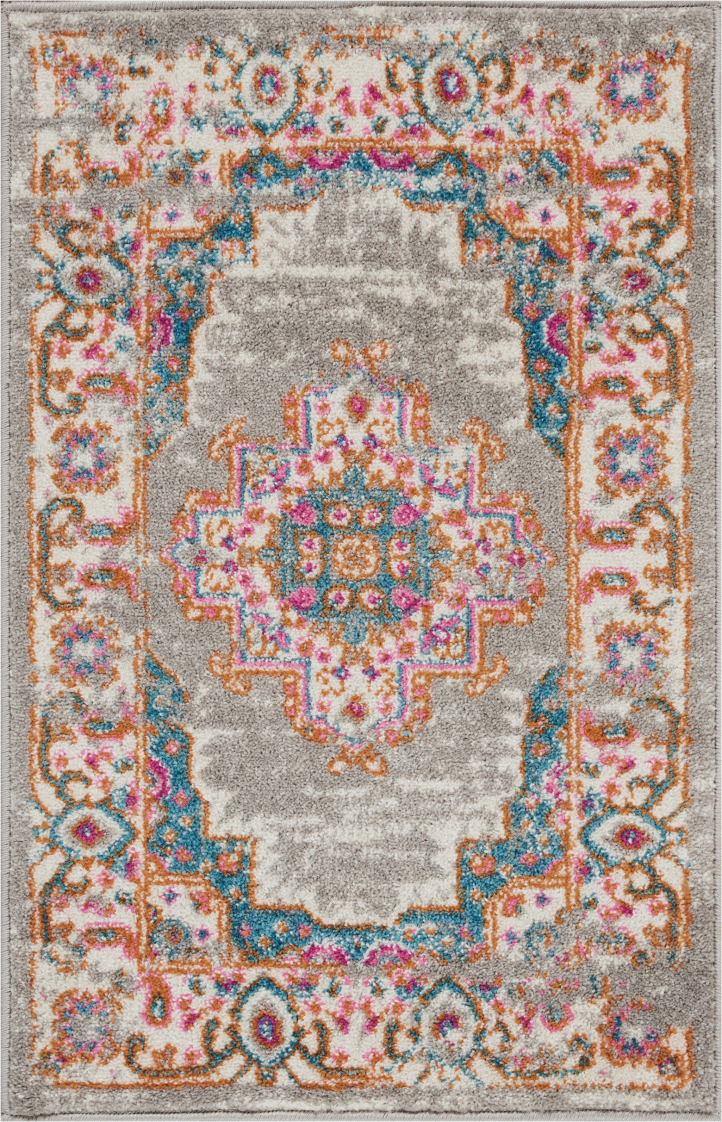 2" X 3" Gray Power Loom Area Rug