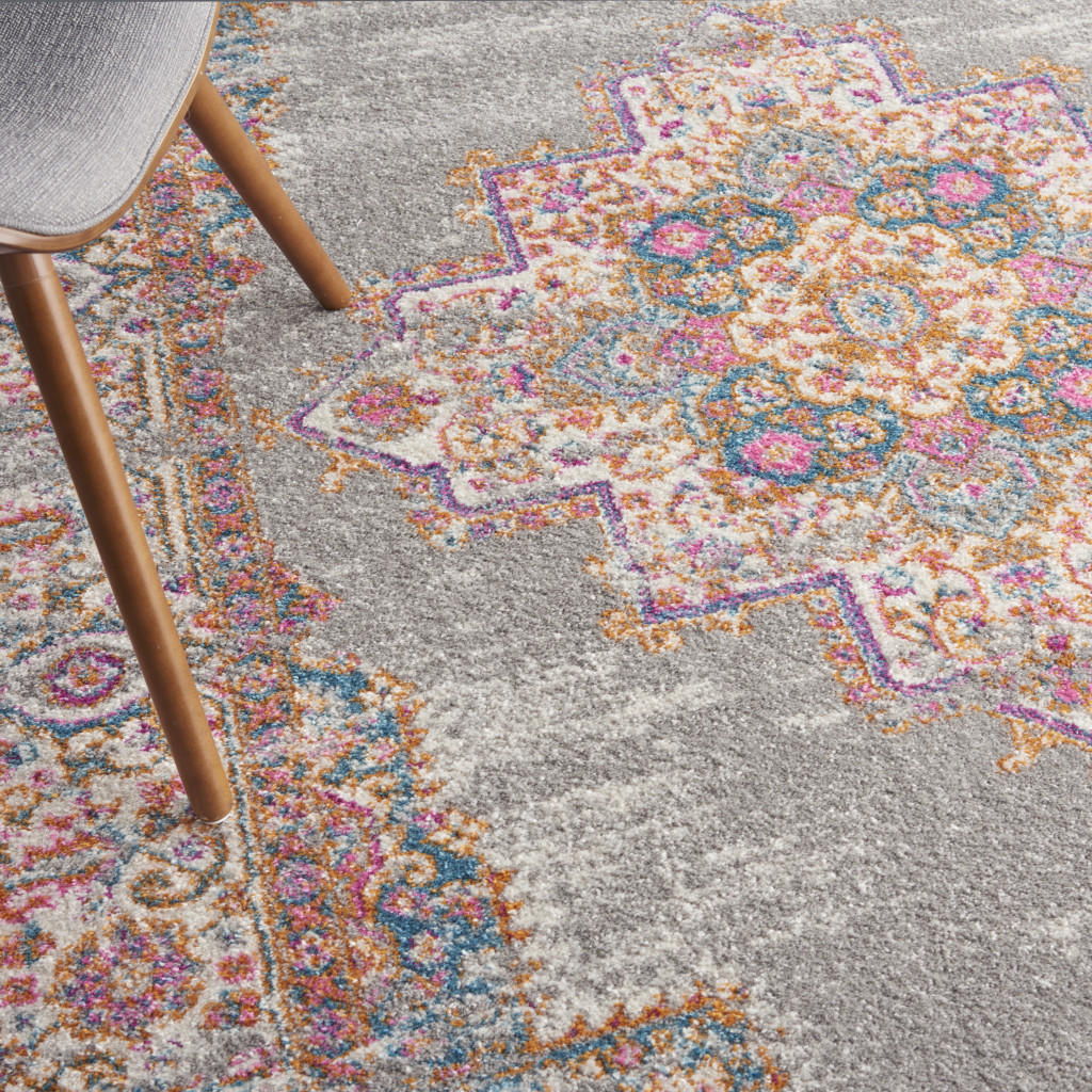 5" X 7" Gray Power Loom Area Rug