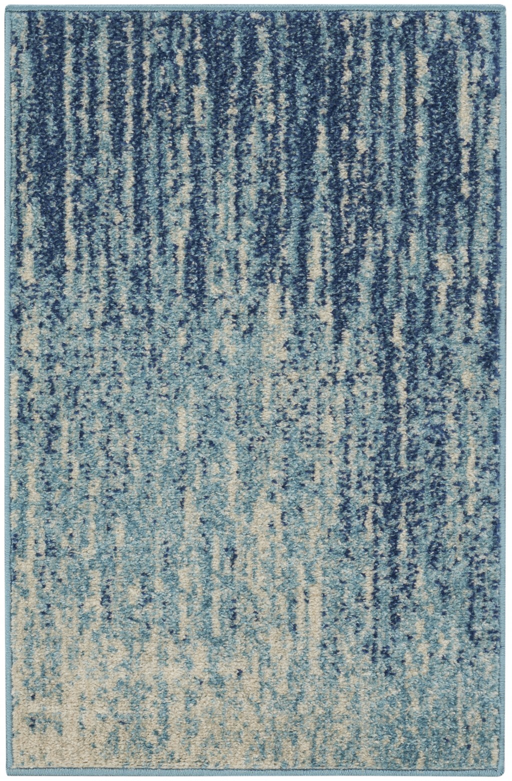 2' X 3' Ivory And Blue Abstract Power Loom Area Rug-385278-1