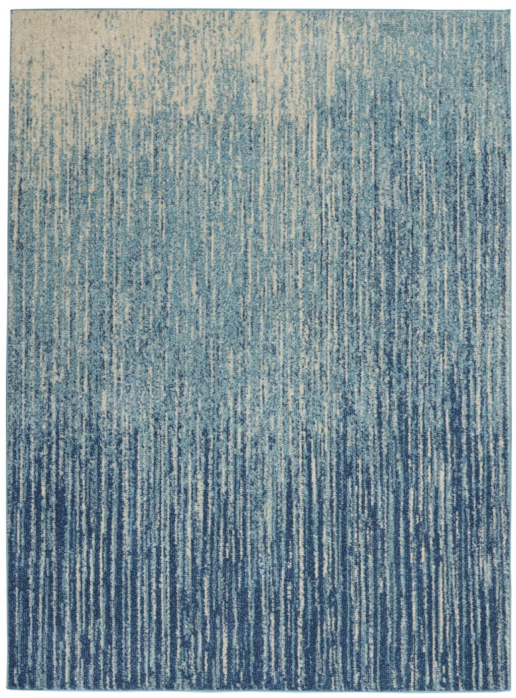 4' X 6' Ivory And Blue Abstract Power Loom Area Rug-385282-1
