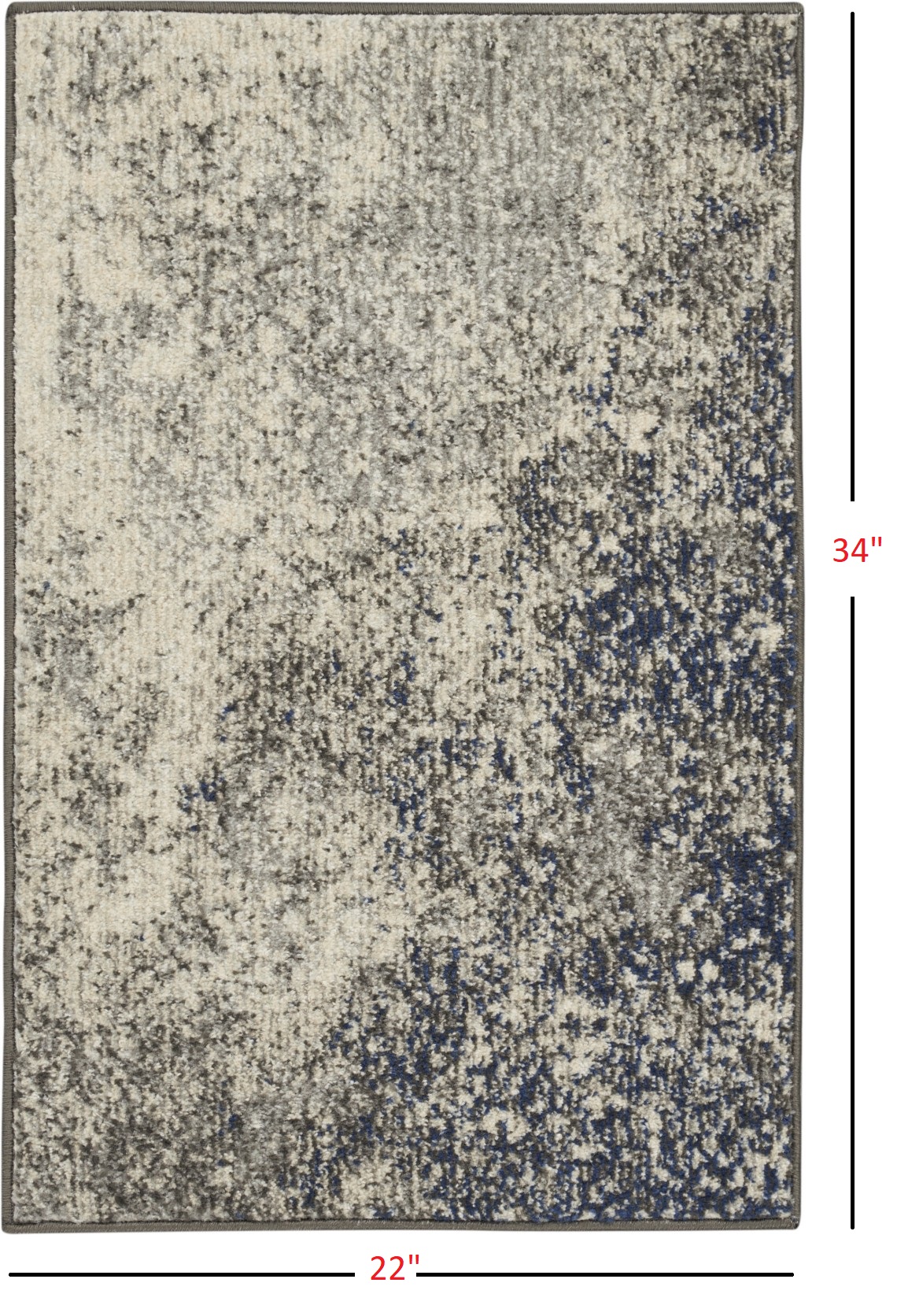 2" X 3" Gray And Ivory Abstract Power Loom Area Rug