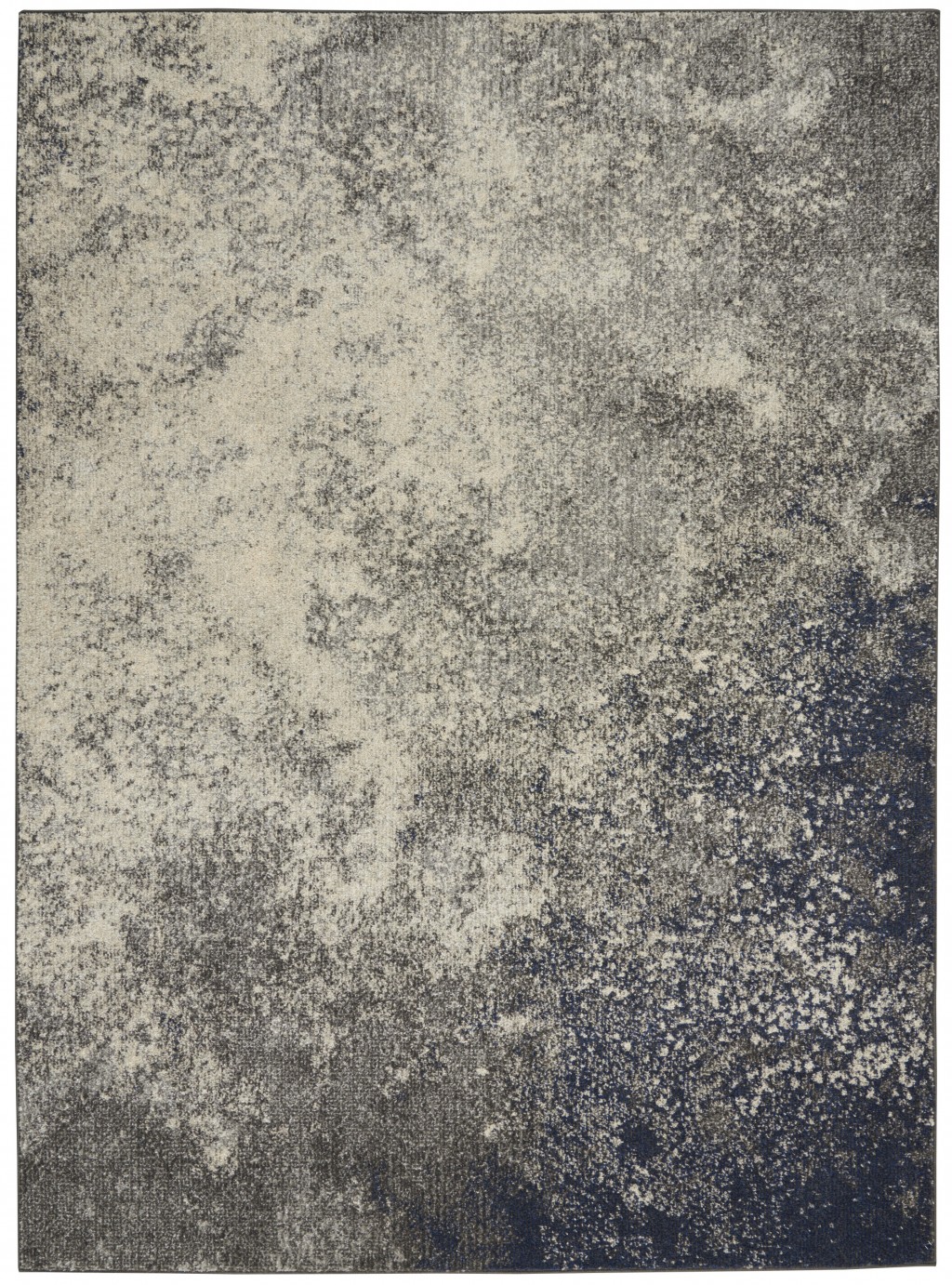 4' X 6' Gray And Ivory Abstract Power Loom Area Rug-385292-1