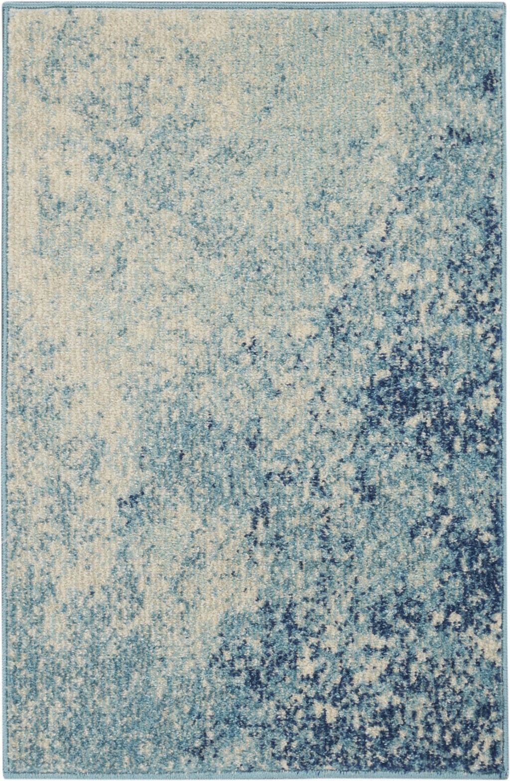 2' X 3' Ivory And Blue Abstract Power Loom Area Rug-385296-1