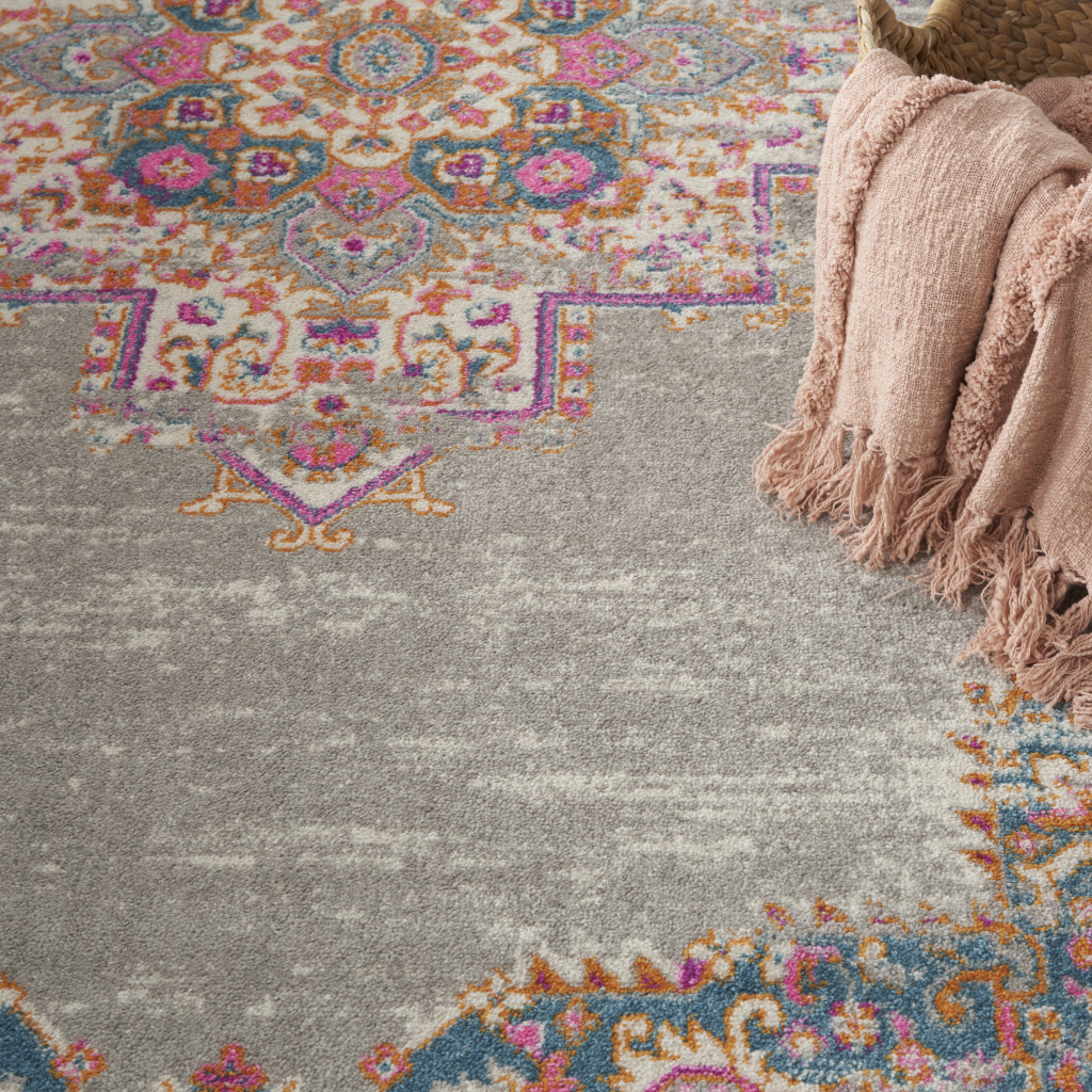 8" X 10" Gray Power Loom Area Rug