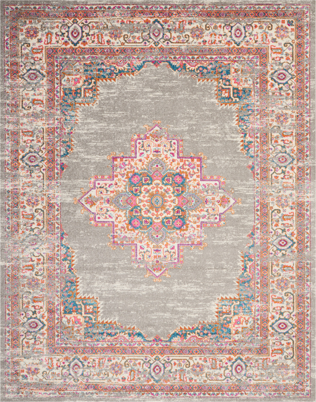 8" X 10" Gray Power Loom Area Rug
