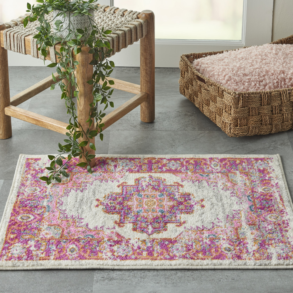 2" X 3" Fuchsia Power Loom Area Rug