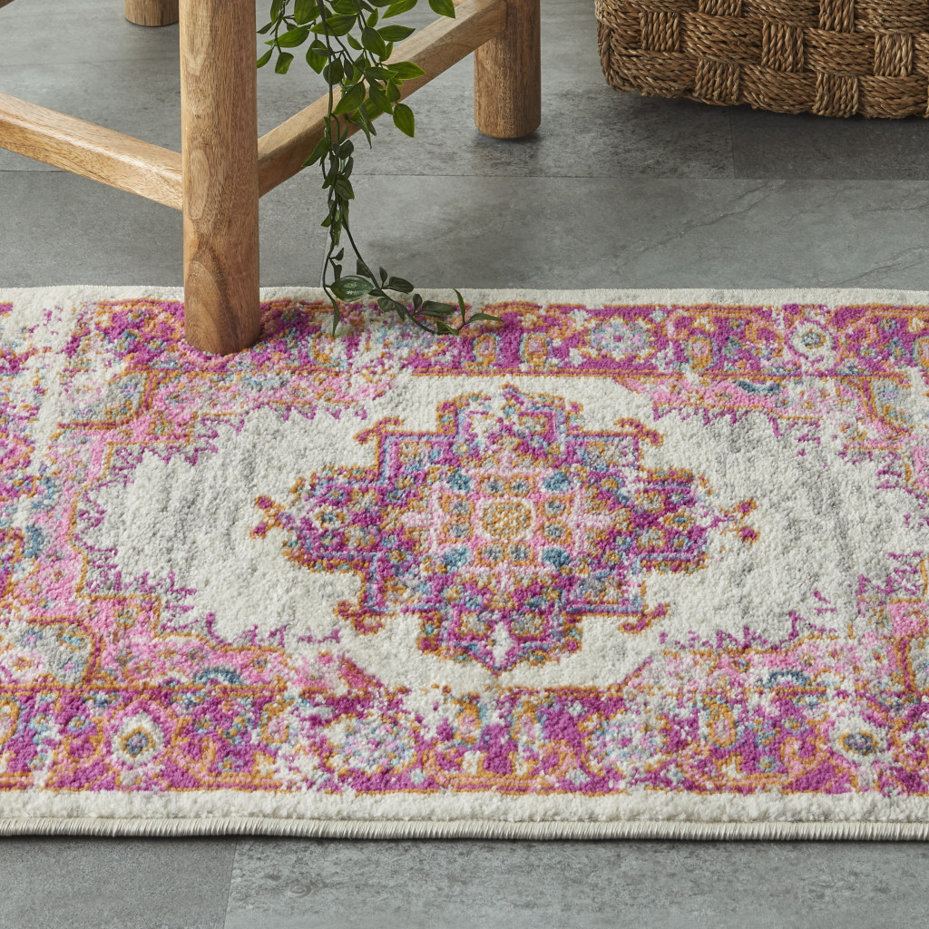 2" X 3" Fuchsia Power Loom Area Rug