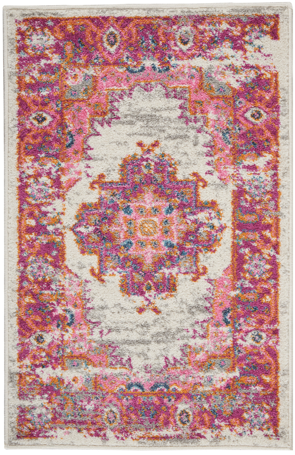 2" X 3" Fuchsia Power Loom Area Rug