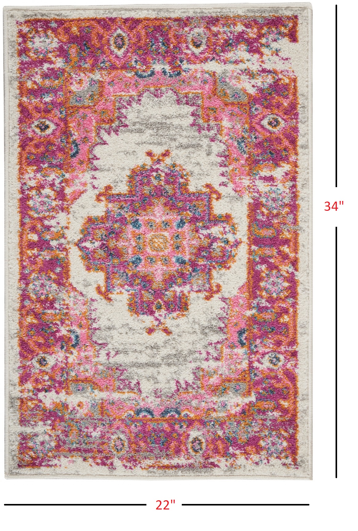 2" X 3" Fuchsia Power Loom Area Rug