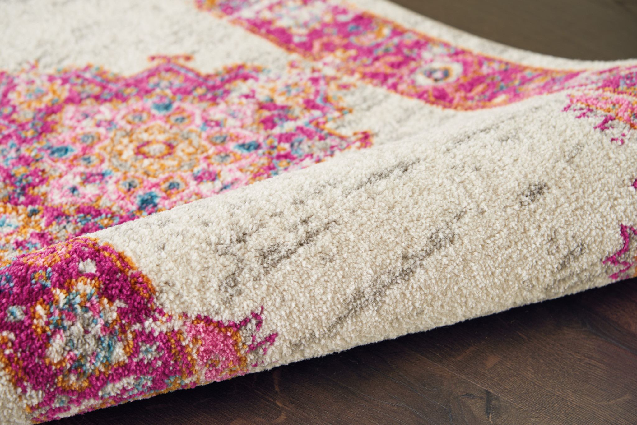 8" Fuchsia Power Loom Runner Rug