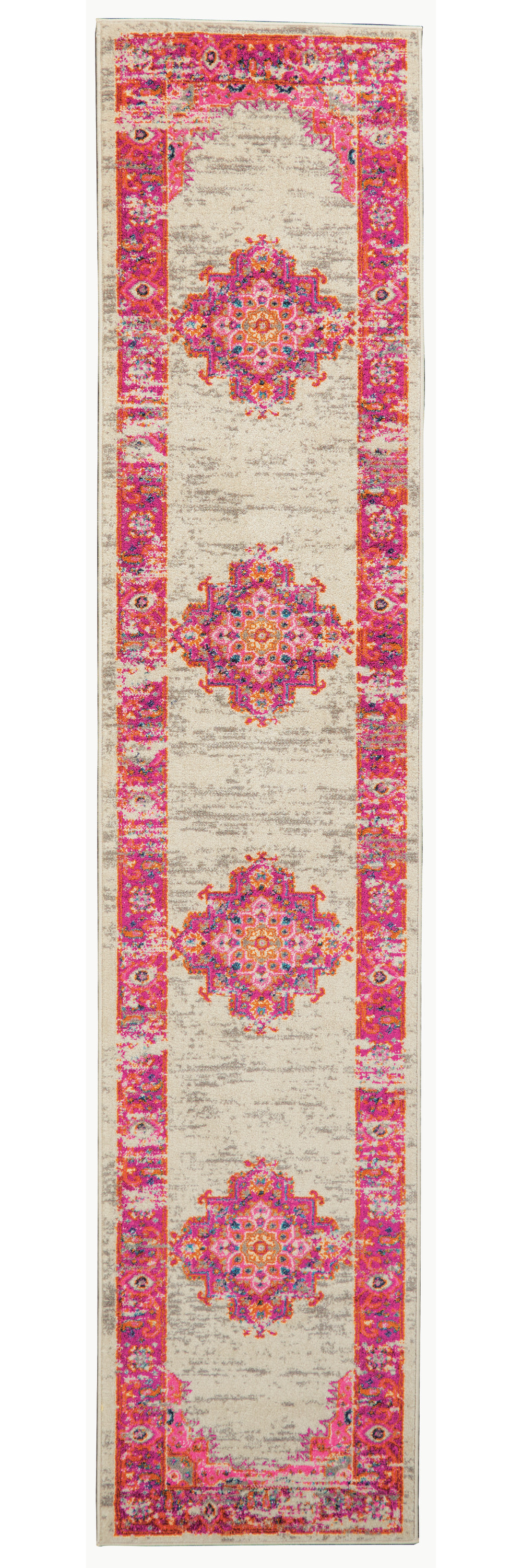 8" Fuchsia Power Loom Runner Rug