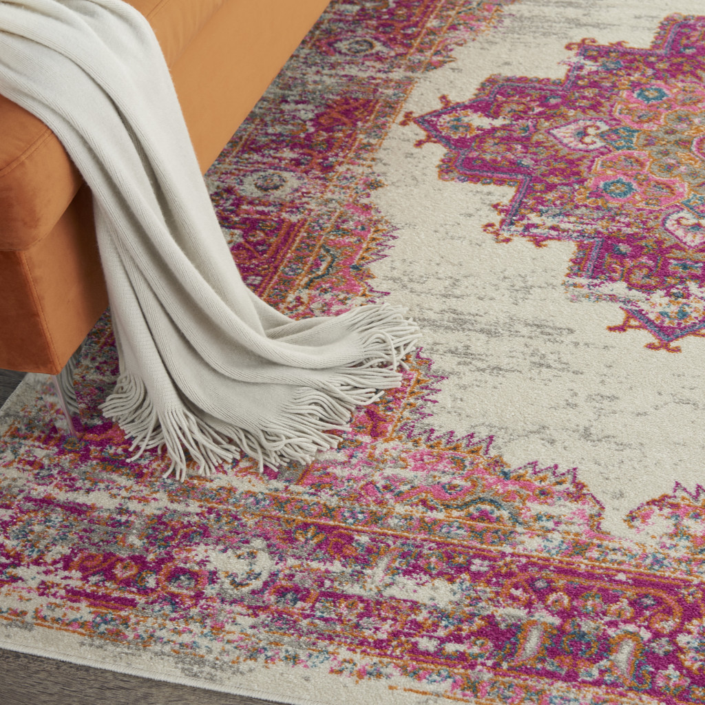 5" X 7" Fuchsia Power Loom Area Rug
