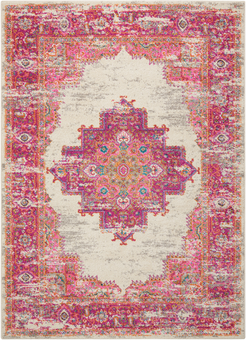 5" X 7" Fuchsia Power Loom Area Rug