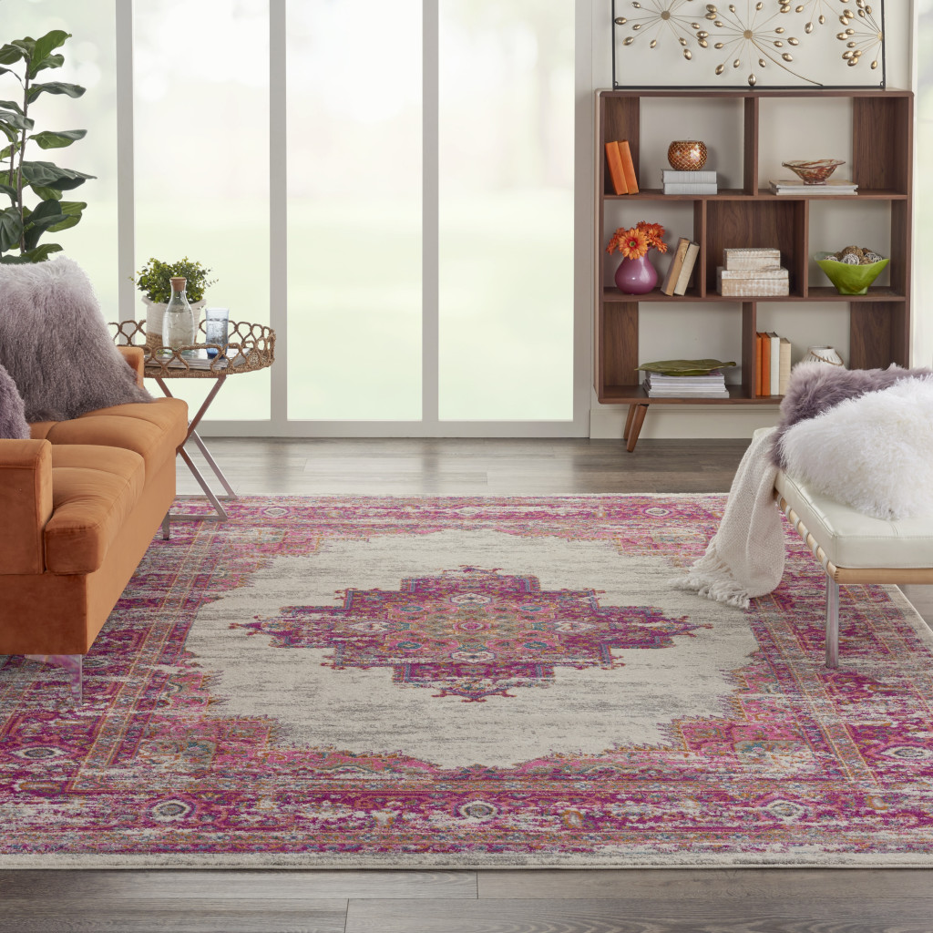 7" X 10" Fuchsia Power Loom Area Rug