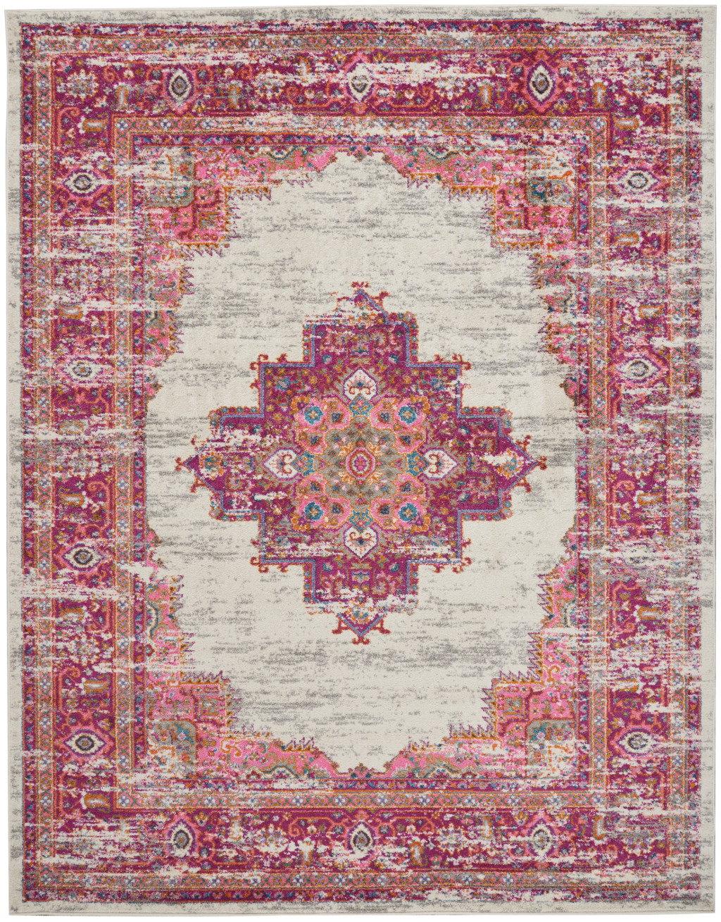 7" X 10" Fuchsia Power Loom Area Rug