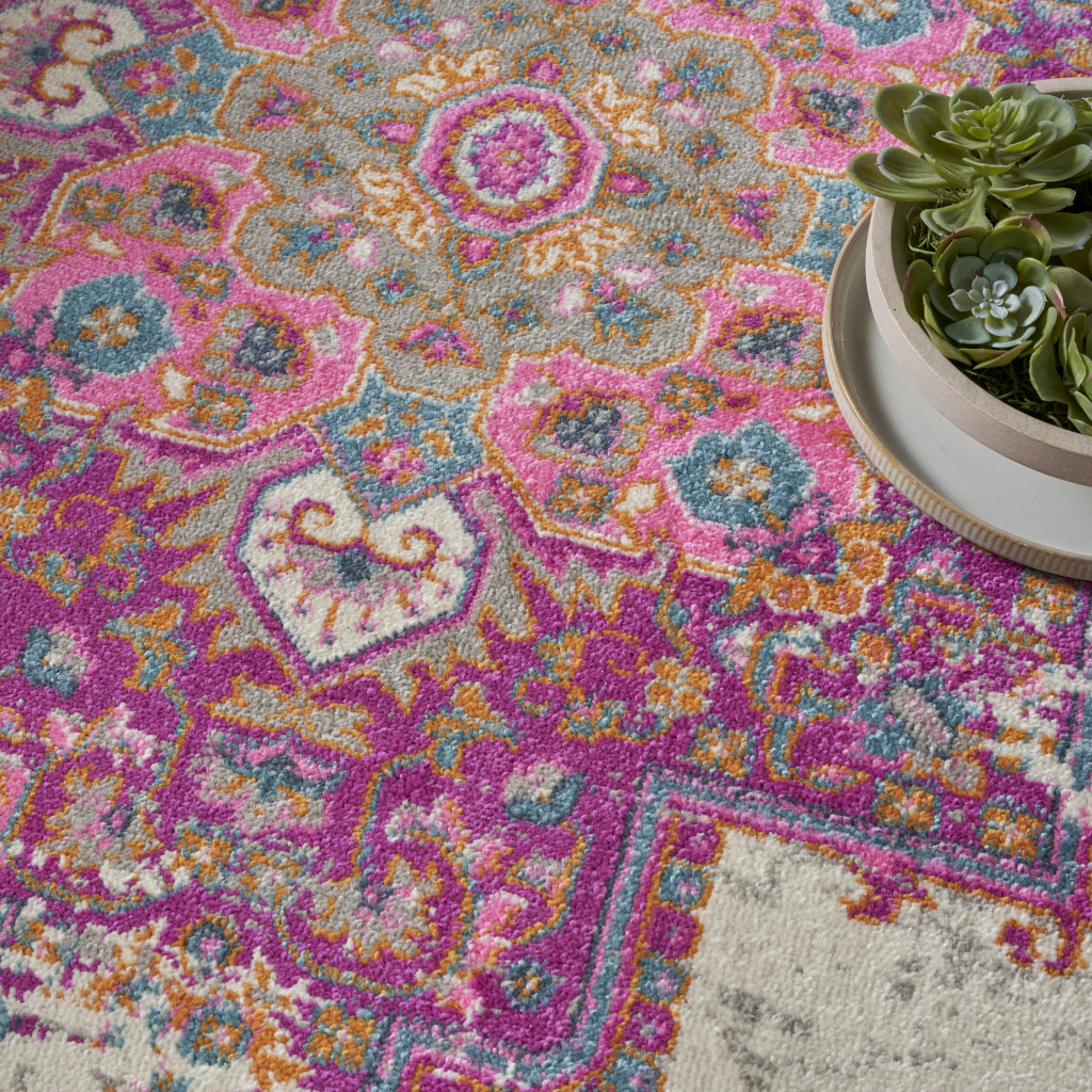 8" X 10" Fuchsia Power Loom Area Rug