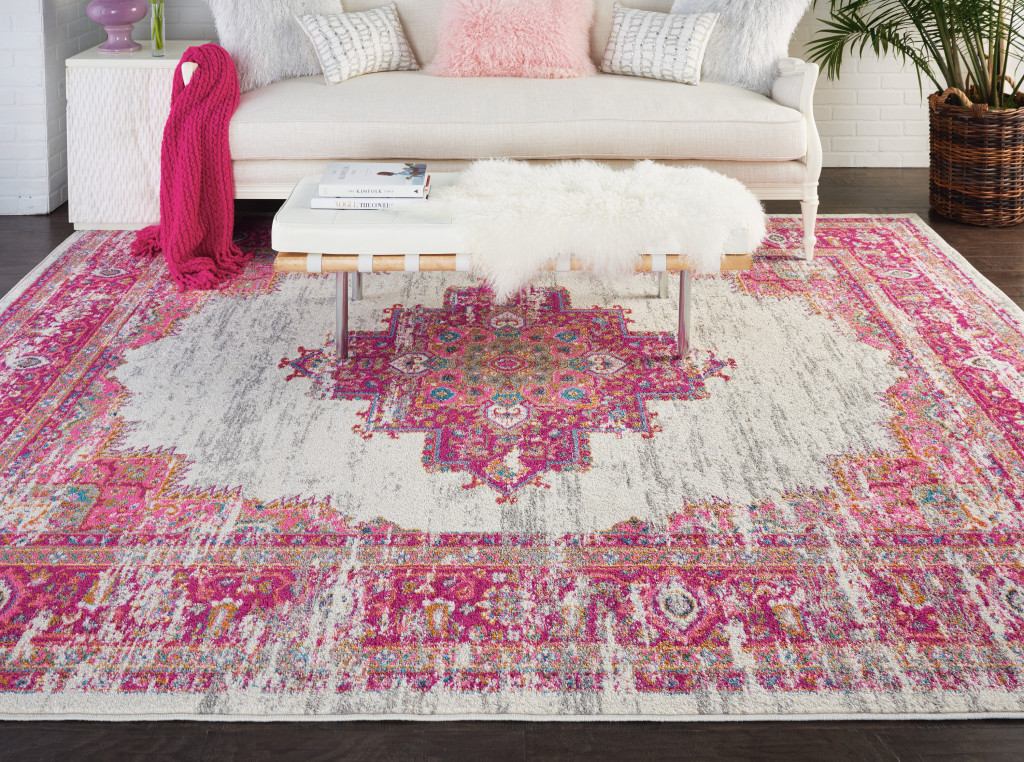 8" X 10" Fuchsia Power Loom Area Rug