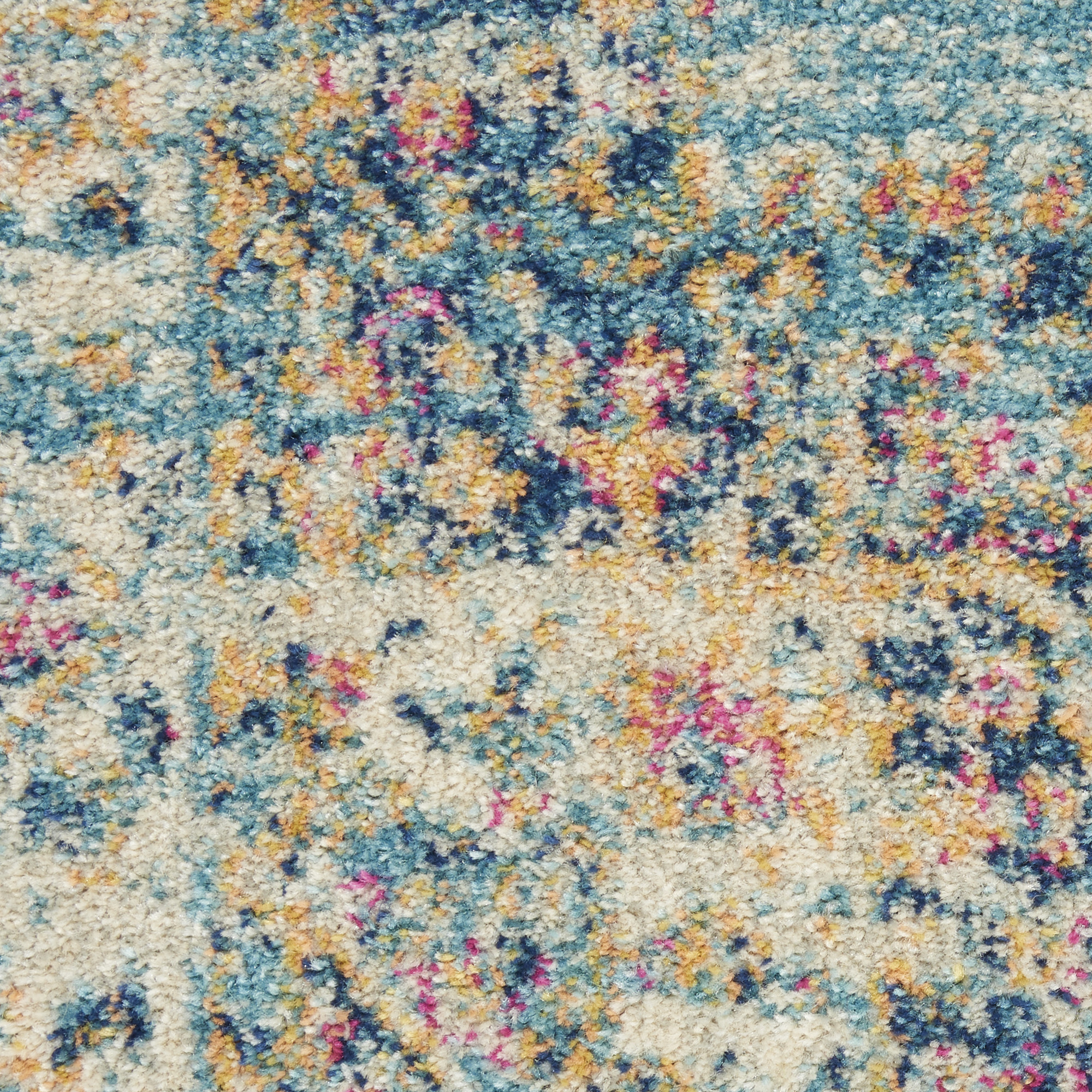 6" Light Blue Southwestern Power Loom Runner Rug