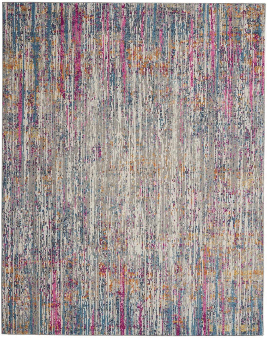 8' X 10' Pink And Ivory Abstract Power Loom Area Rug-385355-1