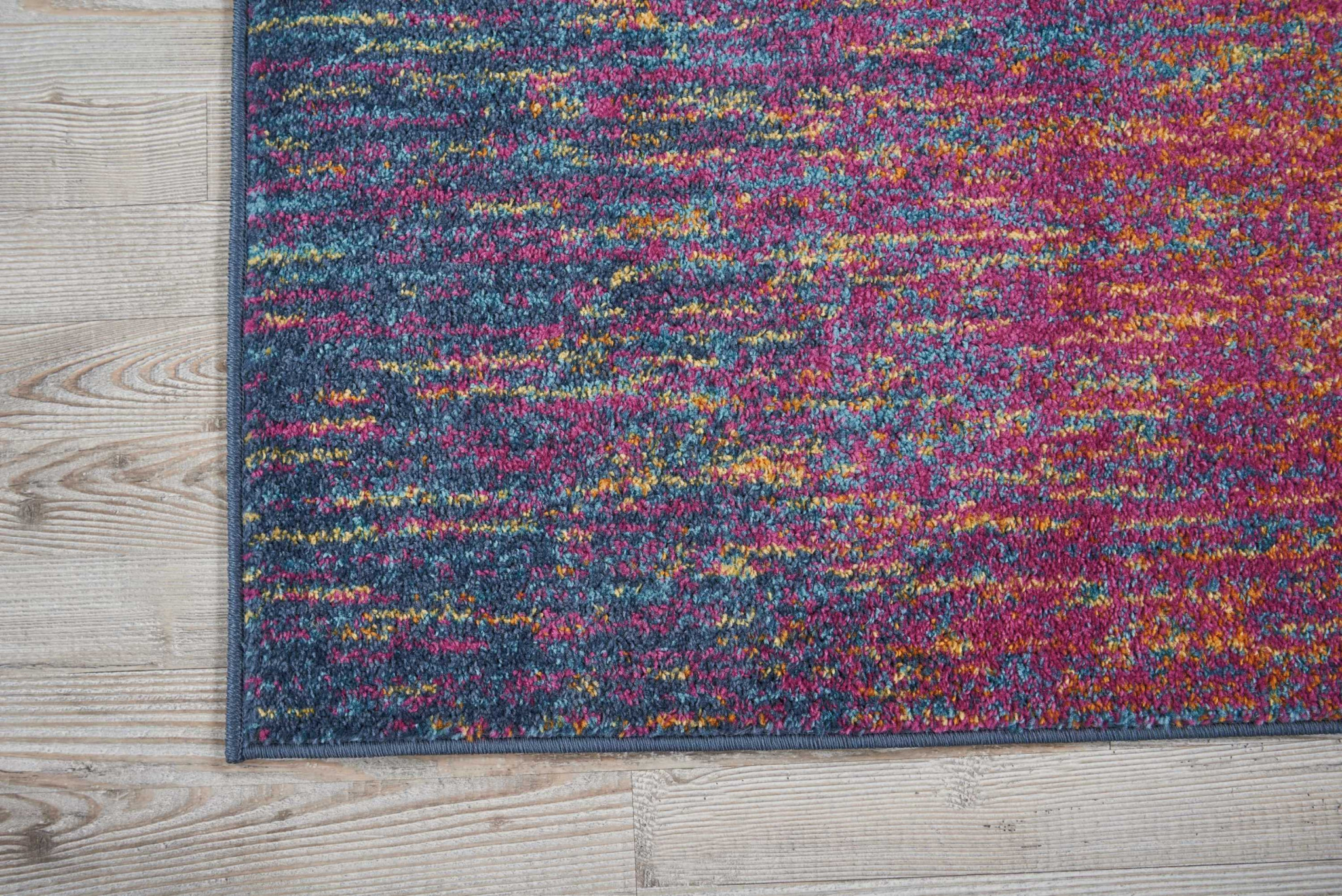 2" X 3" Blue And Pink Abstract Power Loom Area Rug