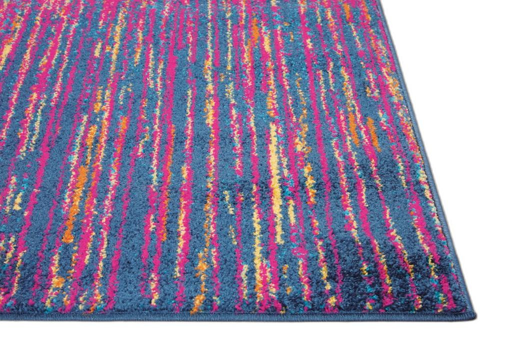 4' X 6' Blue And Pink Abstract Power Loom Area Rug-385361-1