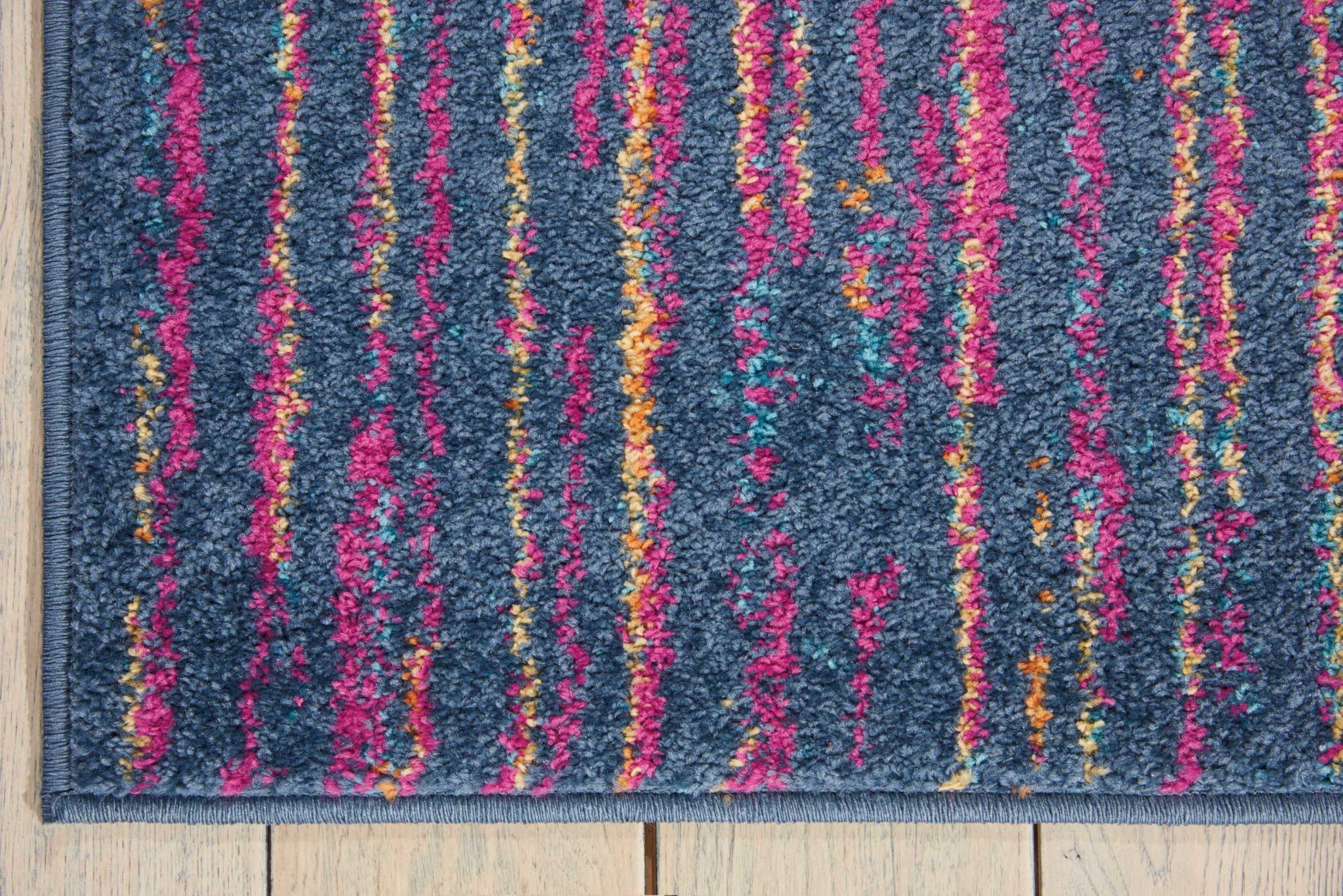 7" X 10" Blue And Pink Abstract Power Loom Area Rug