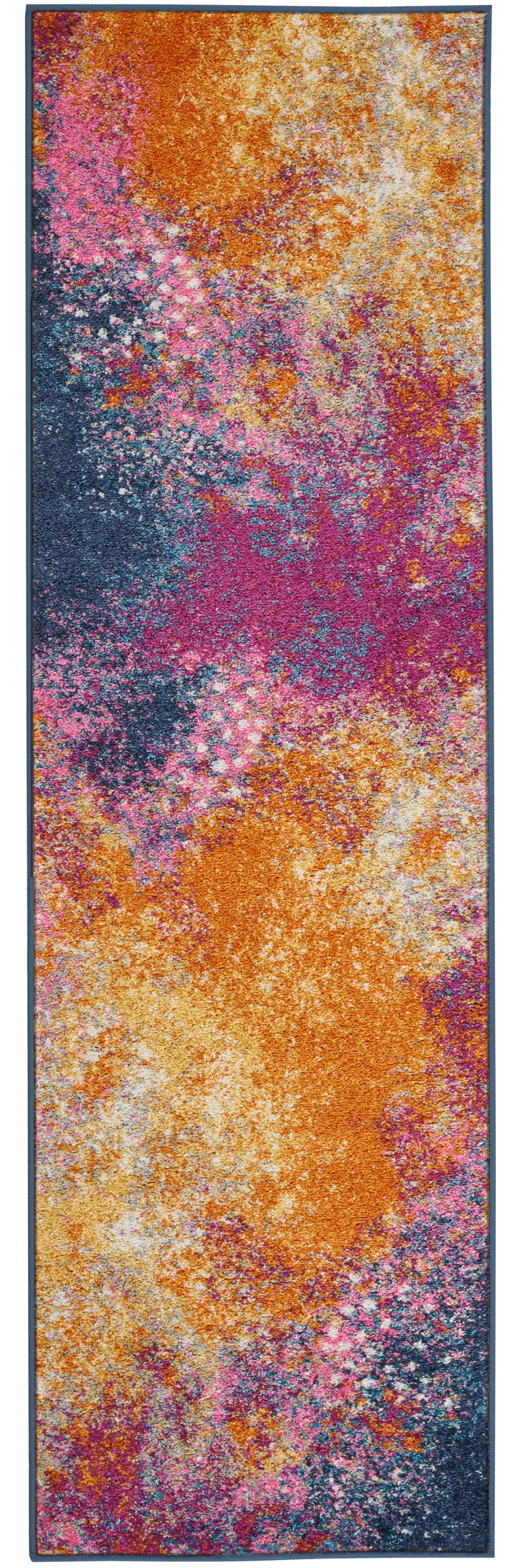 10" Sunset Abstract Power Loom Runner Rug