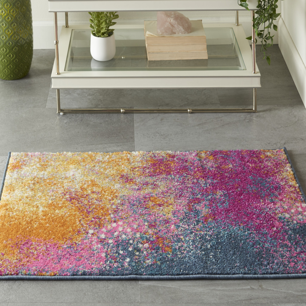 2" X 3" Sunset Abstract Power Loom Area Rug