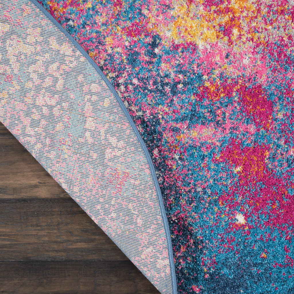 5" Sunset Round Abstract Power Loom Area Rug