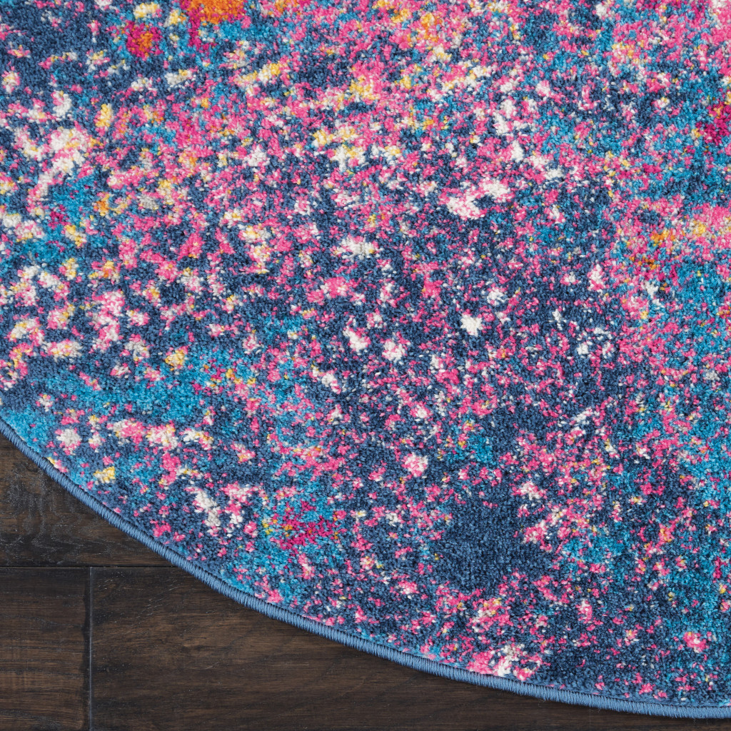 5" Sunset Round Abstract Power Loom Area Rug
