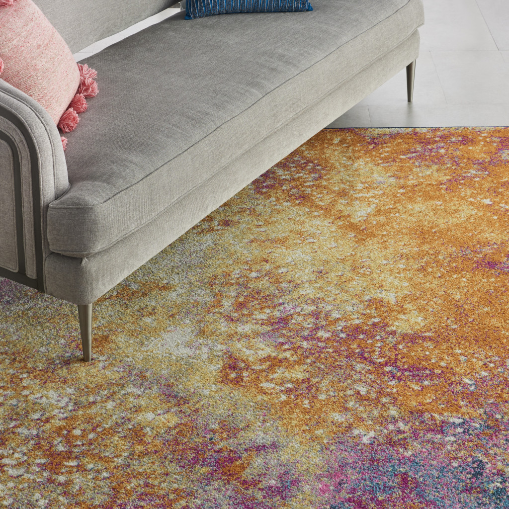 7" X 10" Sunset Abstract Power Loom Area Rug