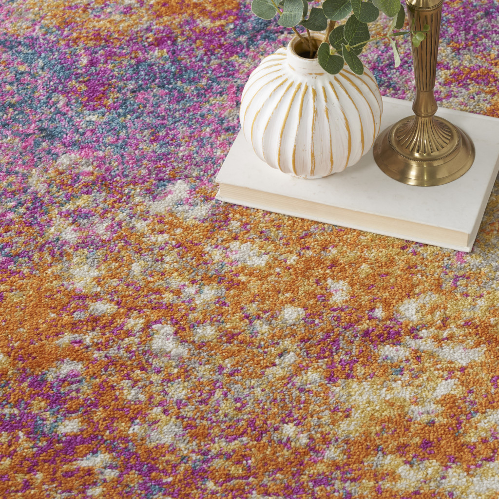8" X 10" Sunset Abstract Power Loom Area Rug