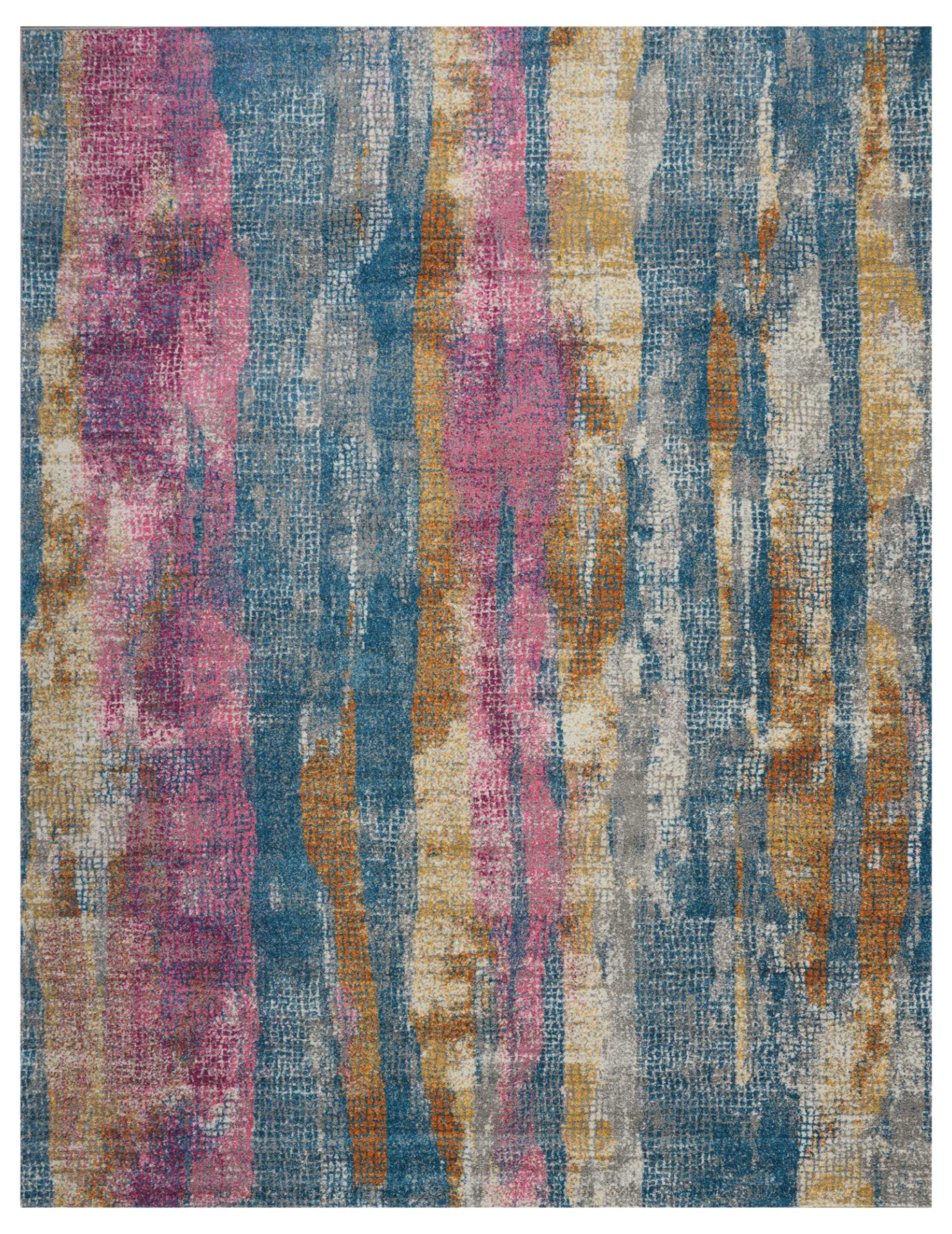 8' X 10' Gray And Ivory Abstract Distressed Area Rug-385397-1