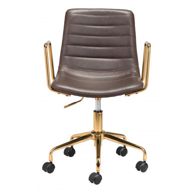 Brown and Gold Rolling Swivel Office Chair